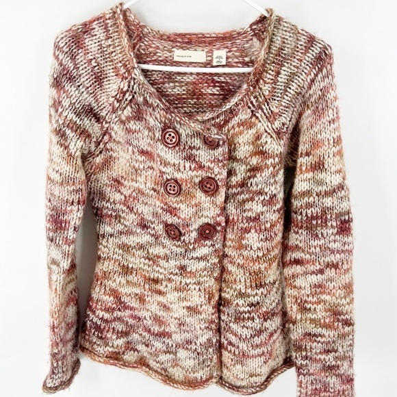 ✅ ANTHROPOLOGIE SLEEPING ON SNOW RUST/CREAM WOOL SWEATER/TOP SIZE SMALL - Picture 1 of 6